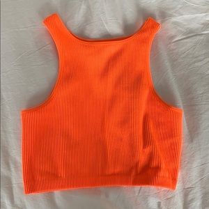 Neon orange crop top